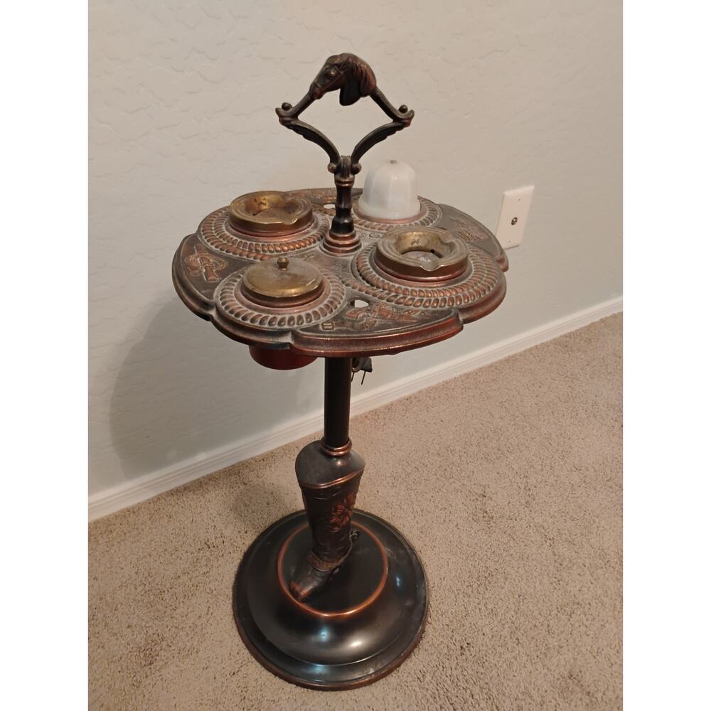 Vintage brass cigar stand ashtray electric
